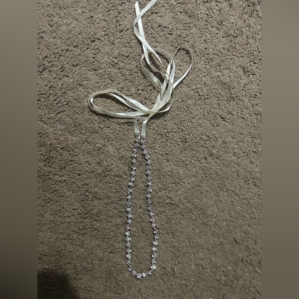Elegant Silver Rhinestone BHLDN sash